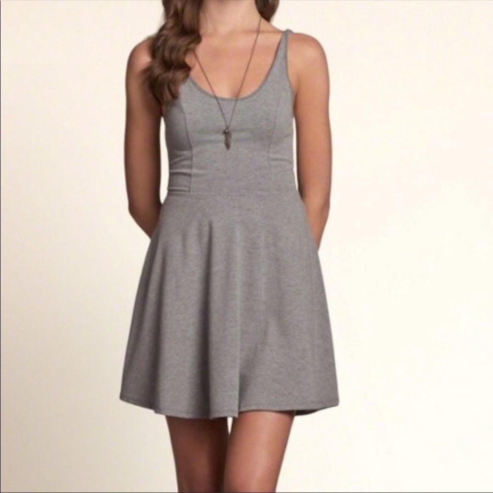 Hollister gray skater dress, size xs